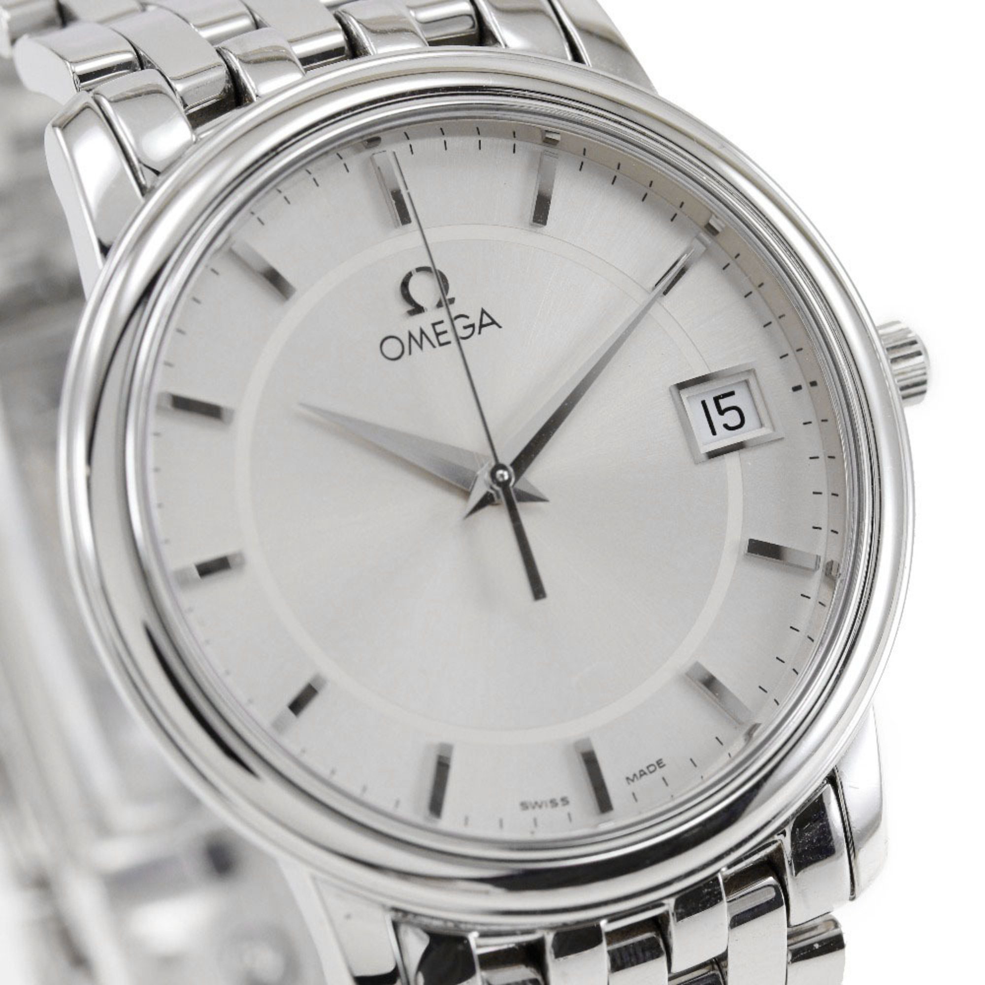 OMEGA De Ville watch cal.1532 196.1150 stainless steel quartz analog display silver dial men's