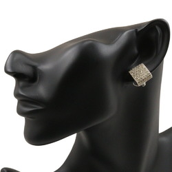 Christian Dior Square Earrings x Rhinestones Silver Approx. 9.0g Women's