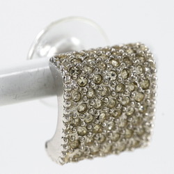 Christian Dior Square Earrings x Rhinestones Silver Approx. 9.0g Women's