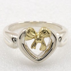 Tiffany TIFFANY&Co. Heart Ribbon Size 7 Ring Silver 925 x K18 Yellow Gold Approx. 3.6g ribbon Ladies