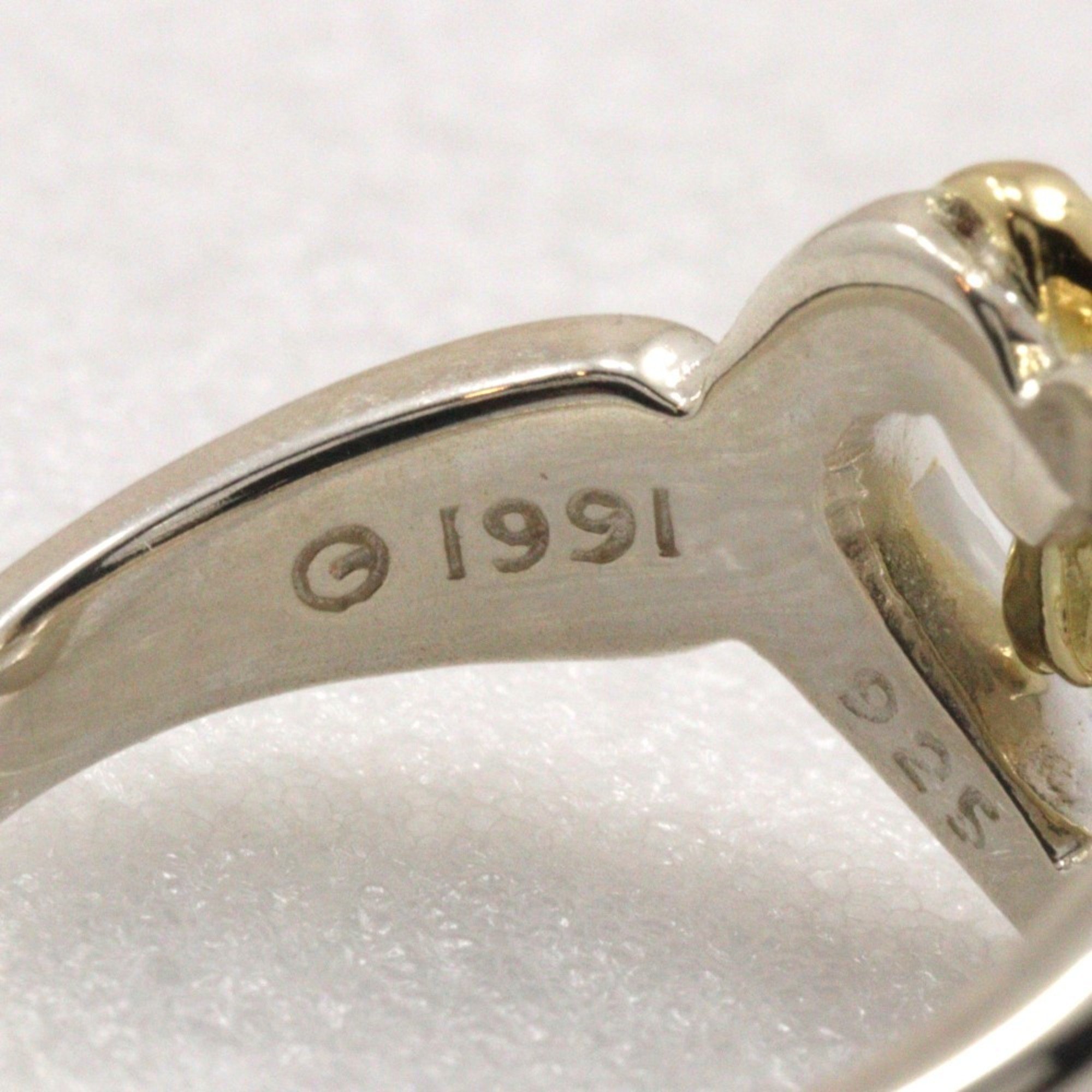 Tiffany TIFFANY&Co. Heart Ribbon Size 7 Ring Silver 925 x K18 Yellow Gold Approx. 3.6g ribbon Ladies