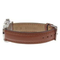 BVLGARI Solo Tempo Watch ST29S Stainless Steel x Embossed Leather Quartz Analog Display Brown Dial Ladies