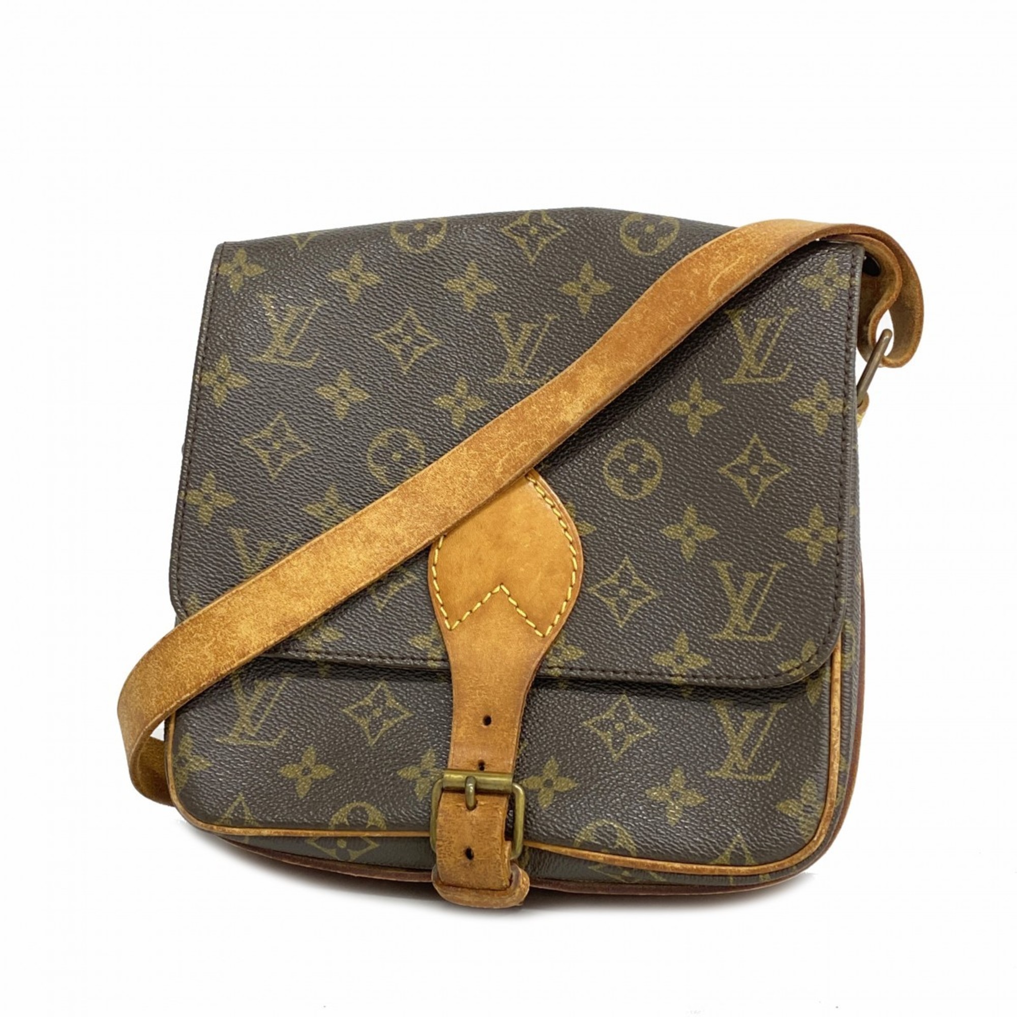 Louis Vuitton Shoulder Bag Monogram Cartesier PM MM Brown Ladies