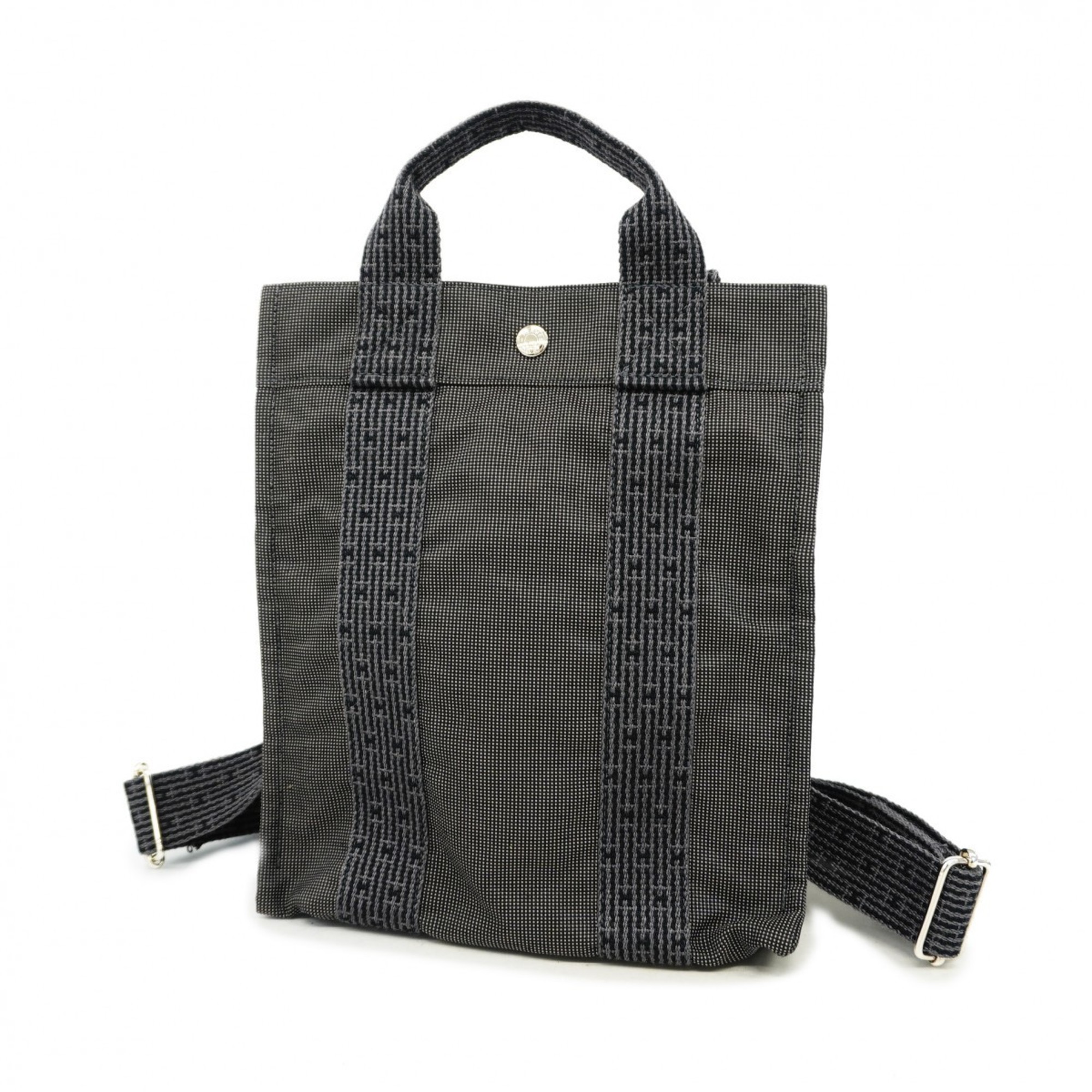 Hermes Backpack/Daypack Airline Ad PM Canvas Grey Women's