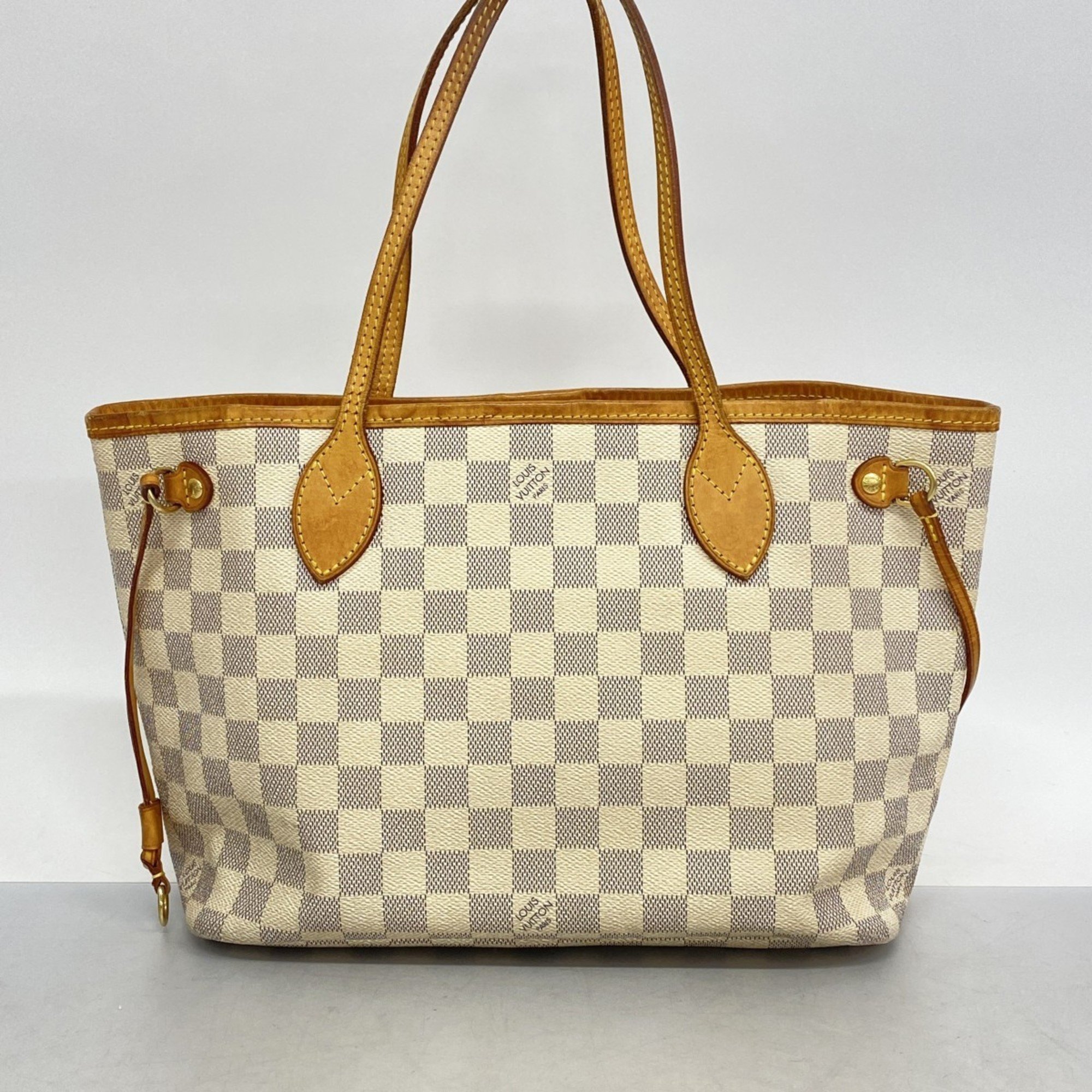 Louis Vuitton Tote Bag Damier Azur Neverfull PM N51110 White Women's