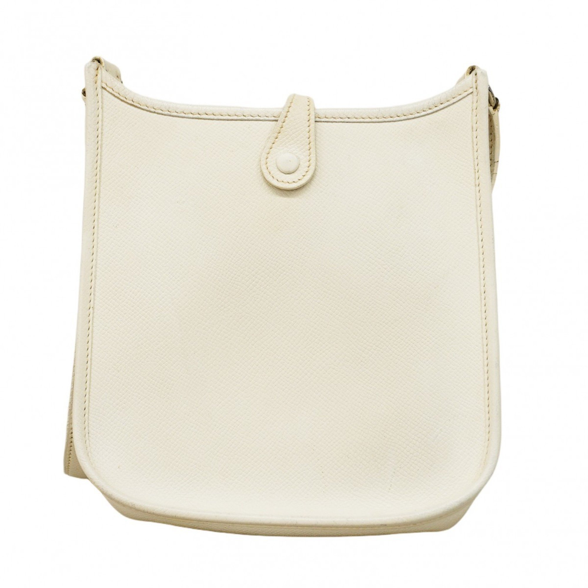 Hermes Shoulder Bag Evelyn TPM Epsom White O Stamp Ladies