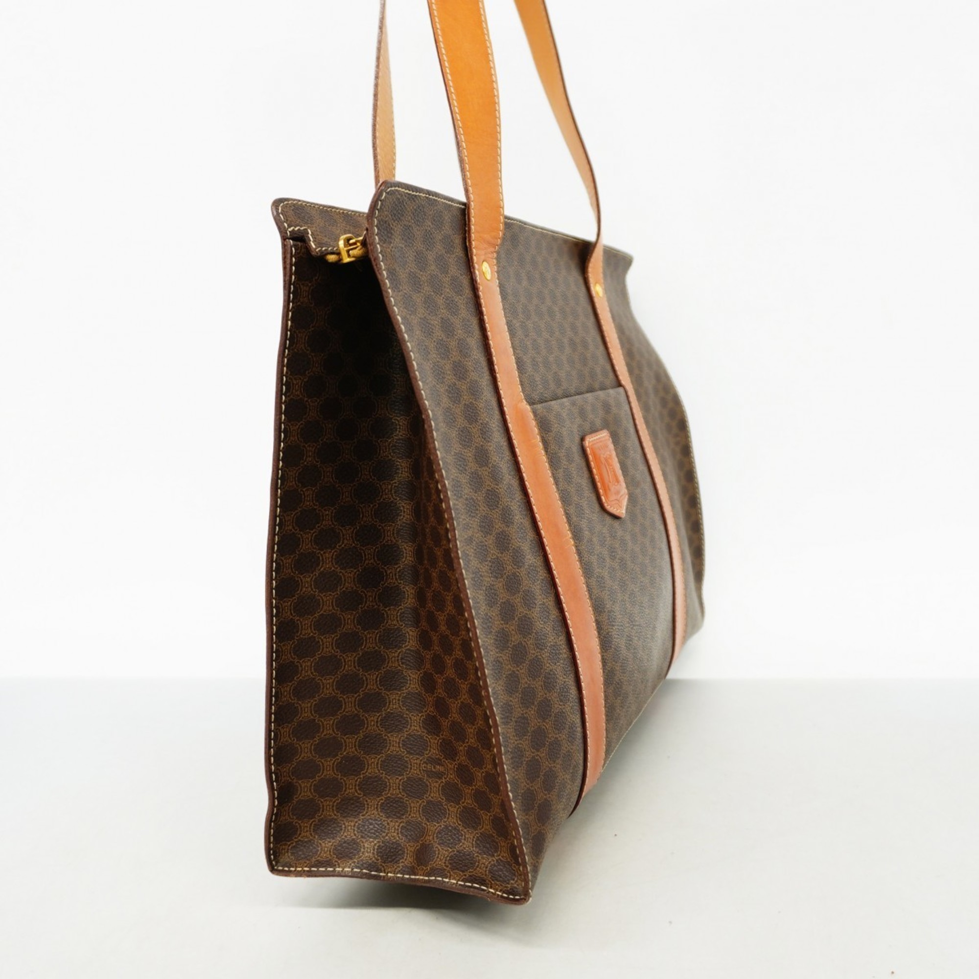 Celine Shoulder Bag Macadam Brown Women's