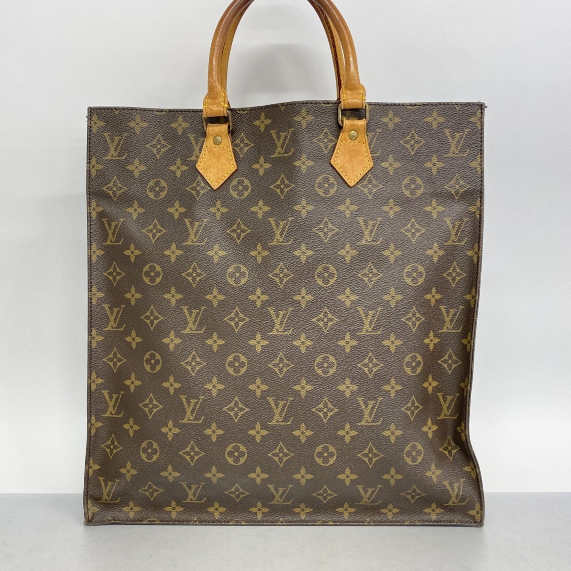 Louis Vuitton Tote Bag Monogram Sac Plat M51140 Brown Women's