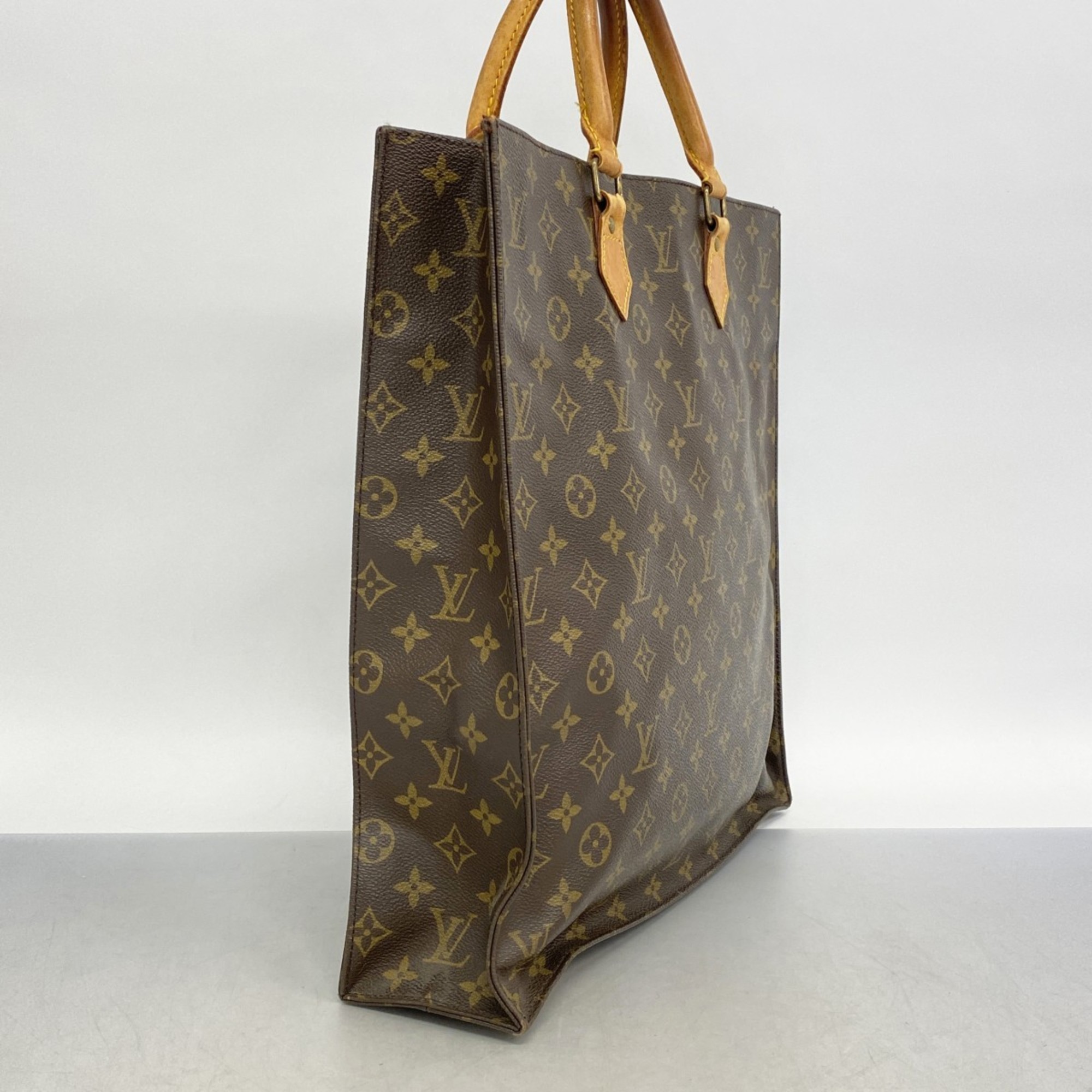 Louis Vuitton Tote Bag Monogram Sac Plat M51140 Brown Women's