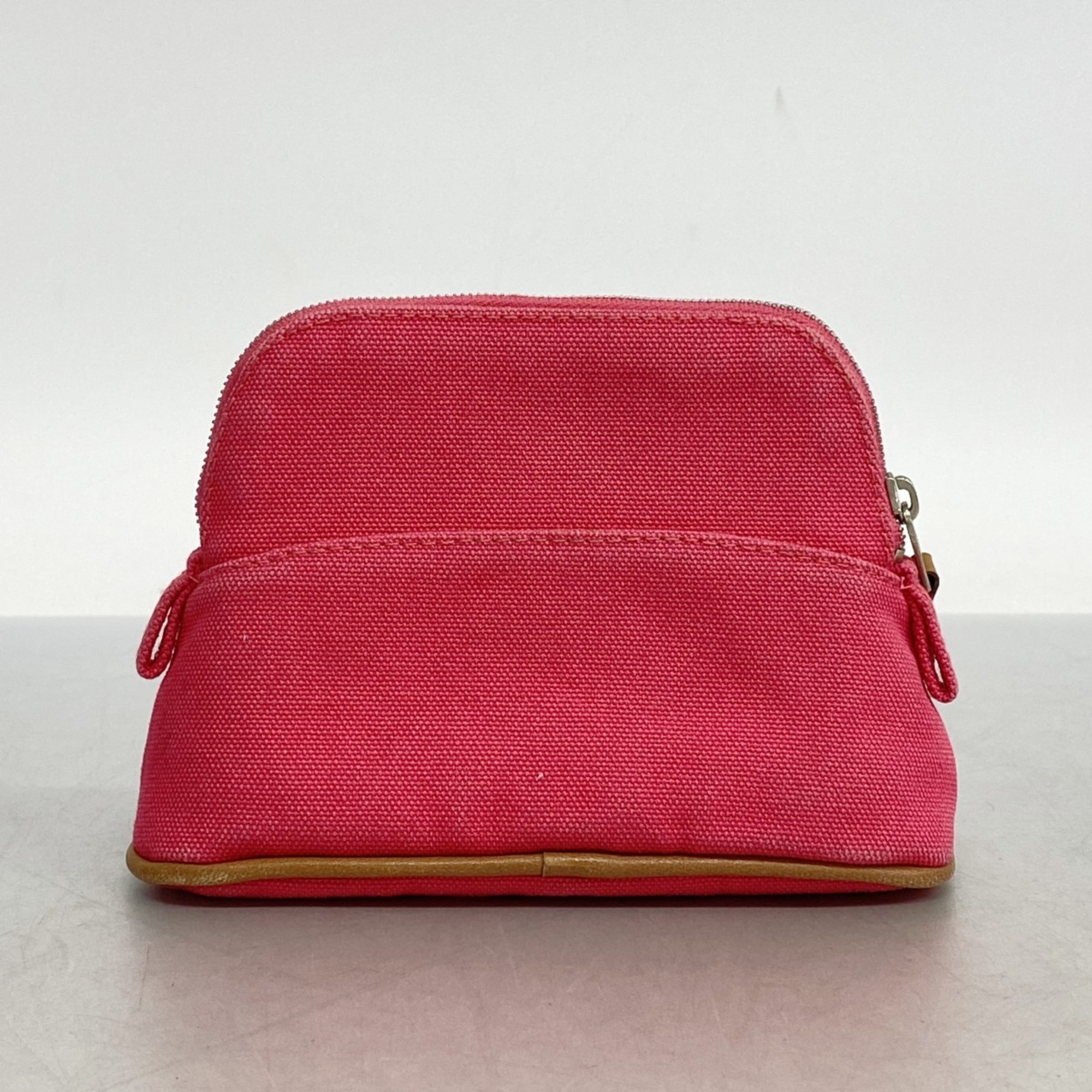 Hermes Pouch Bolide Canvas Pink Women's