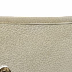 Hermes Shoulder Bag Evelyn 1GM Taurillon Clemence White H Stamp Ladies