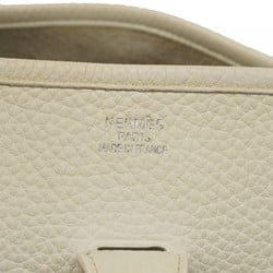 Hermes Shoulder Bag Evelyn 1GM Taurillon Clemence White H Stamp Ladies