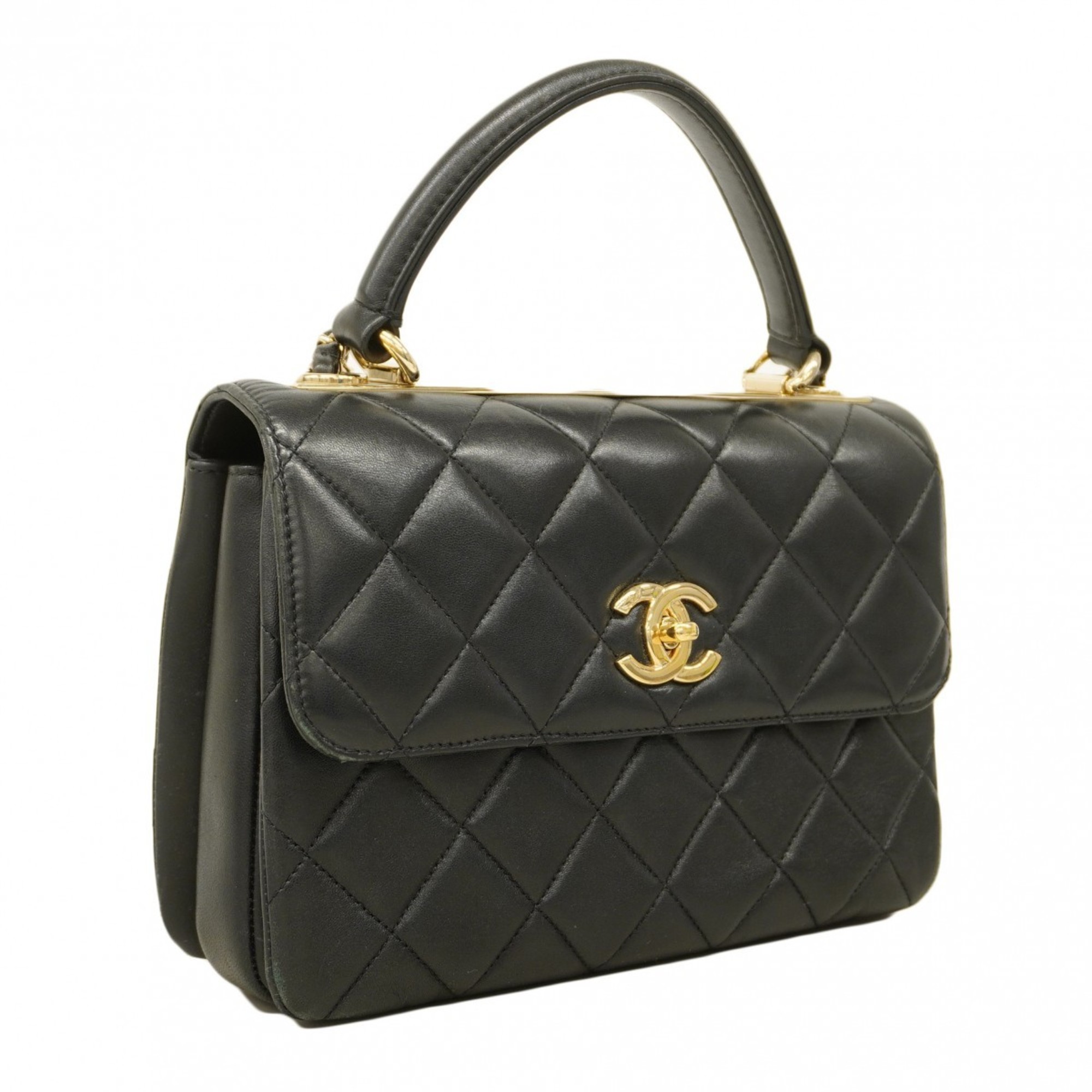 Chanel handbag, Matelasse, lambskin, black, champagne, ladies