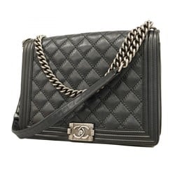 Chanel Shoulder Bag Boy Lambskin Black Women's