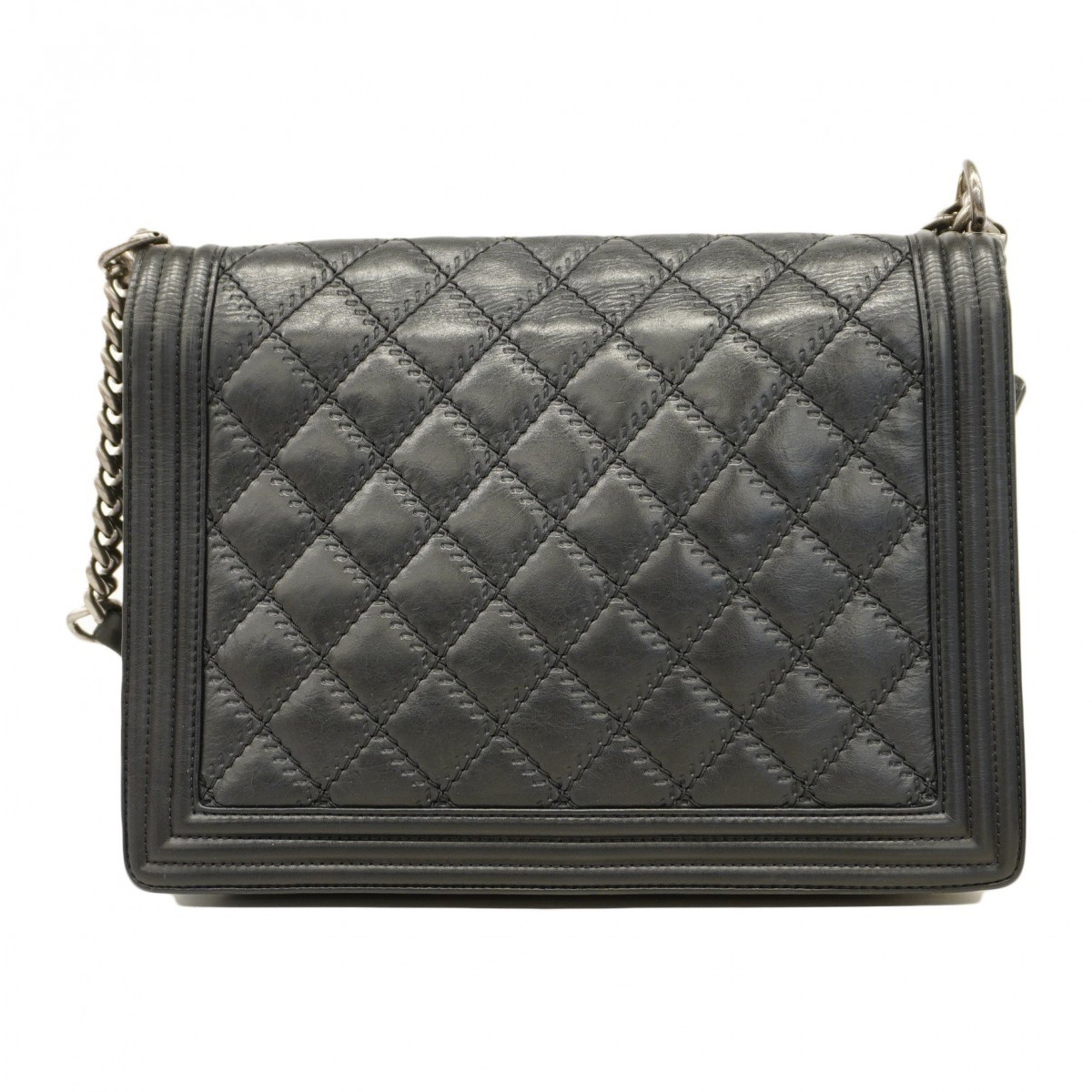 Chanel Shoulder Bag Boy Lambskin Black Women's