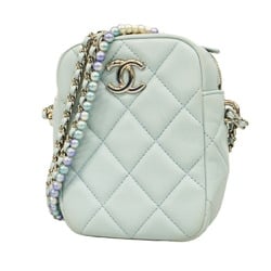 Chanel Shoulder Bag Matelasse Lambskin Sky Blue Women's