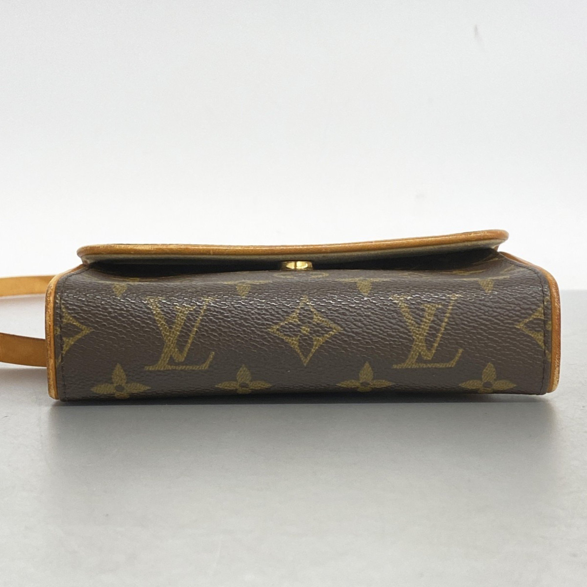 Louis Vuitton Waist Bag Monogram Pochette Florentine M51855 Brown Women's