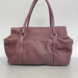 Fendi Shoulder Bag Selleria Leather Purple Women's