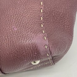 Fendi Shoulder Bag Selleria Leather Purple Women's