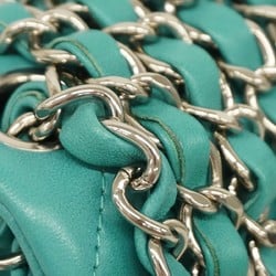 Chanel Shoulder Bag Matelasse Lambskin Turquoise Blue Women's