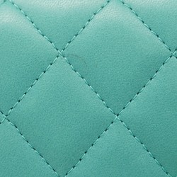 Chanel Shoulder Bag Matelasse Lambskin Turquoise Blue Women's