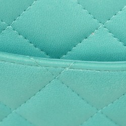 Chanel Shoulder Bag Matelasse Lambskin Turquoise Blue Women's