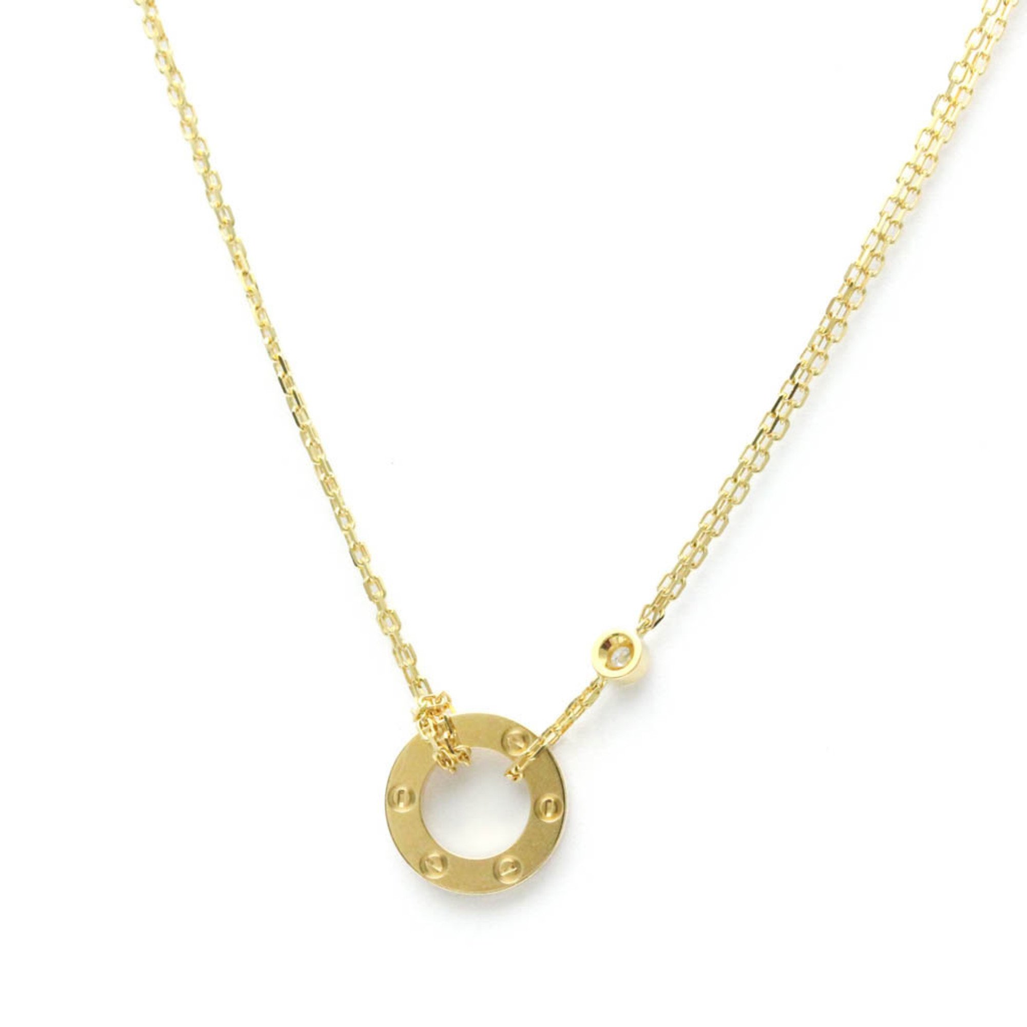 Cartier Love Circle Necklace B7219500 Yellow Gold (18K) Diamond Men,Women Pendant Necklace (Gold)