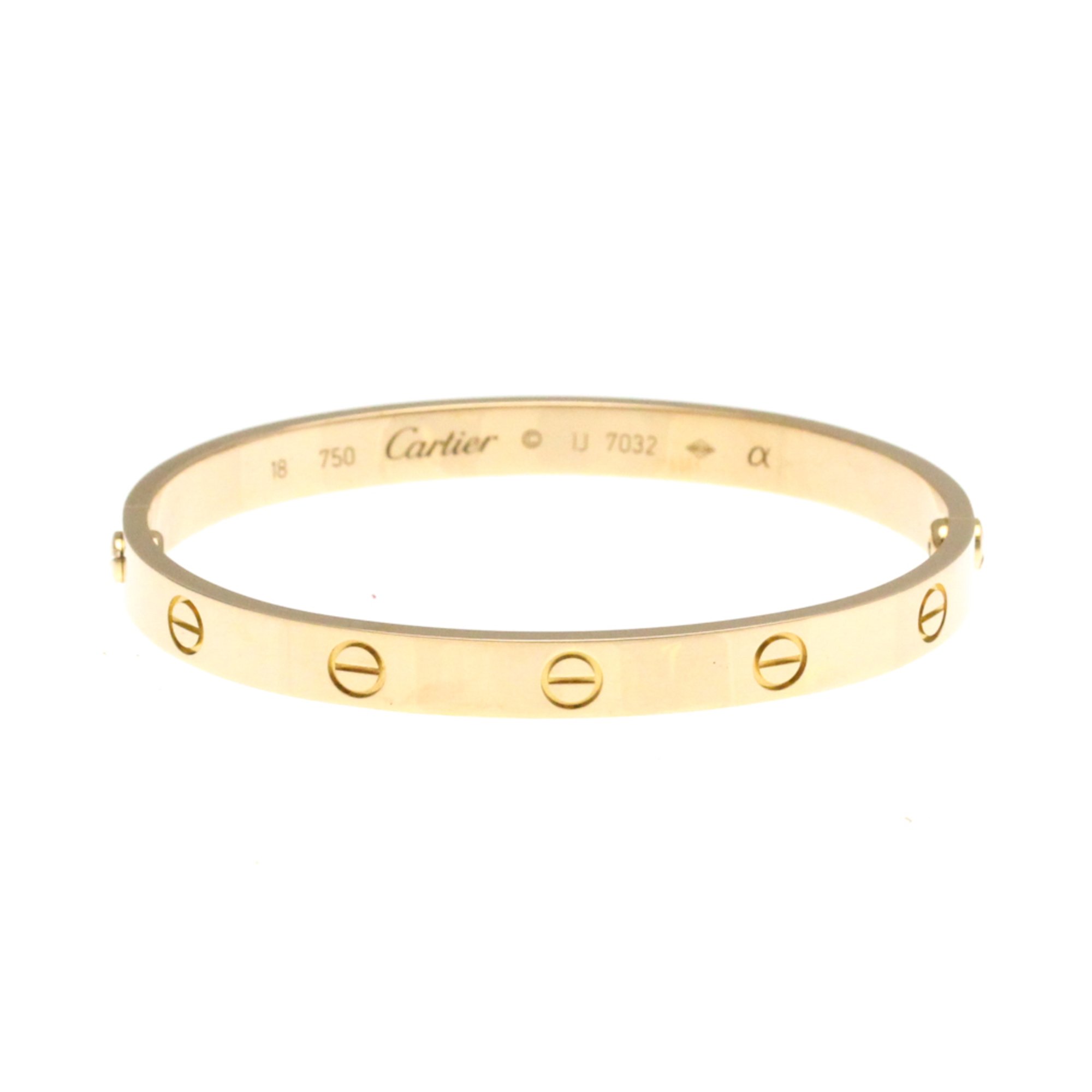 Cartier Love Bracelet Pink Gold (18K) No Stone Bangle Pink Gold