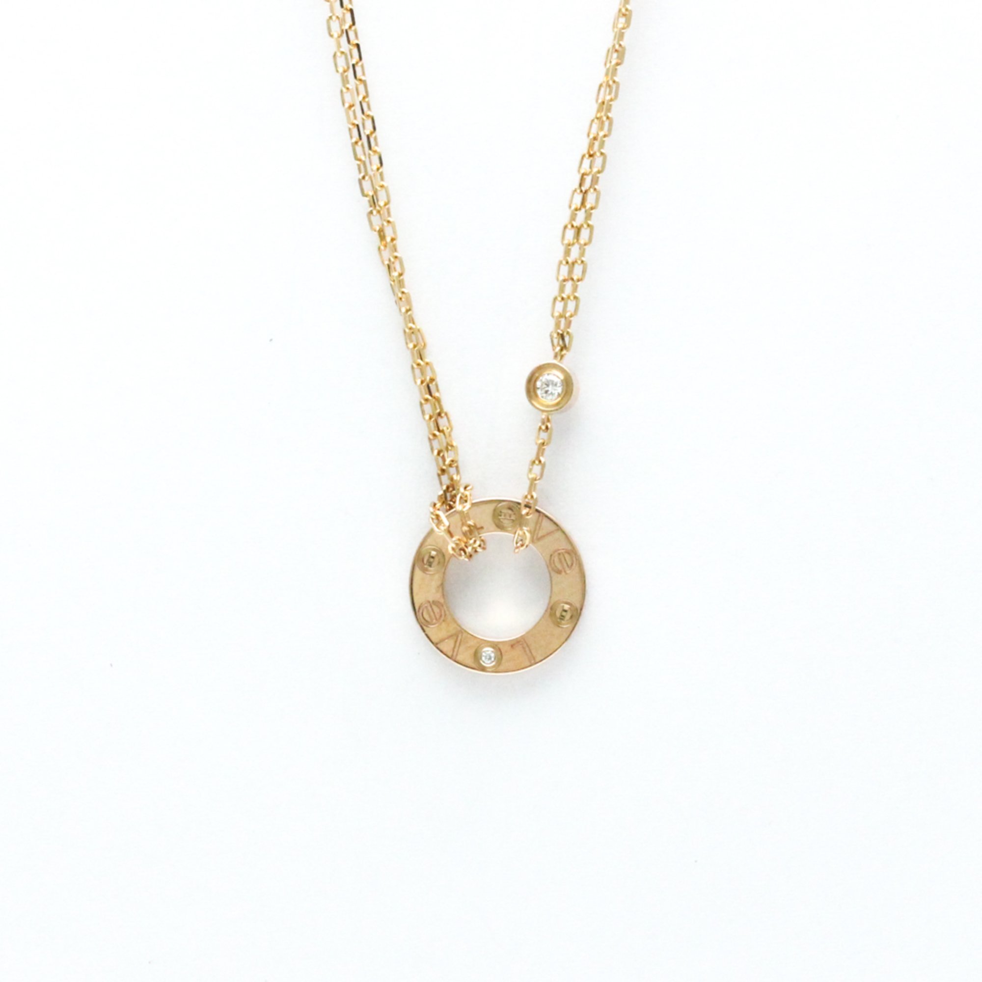 Cartier Love Circle Necklace B7224509 Pink Gold (18K) Diamond Men,Women Fashion Pendant Necklace Carat/0.03 (Pink Gold)