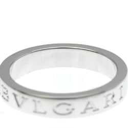 Bvlgari Double Logo White Gold (18K) Fashion Diamond Band Ring Silver