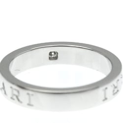 Bvlgari Double Logo White Gold (18K) Fashion Diamond Band Ring Silver