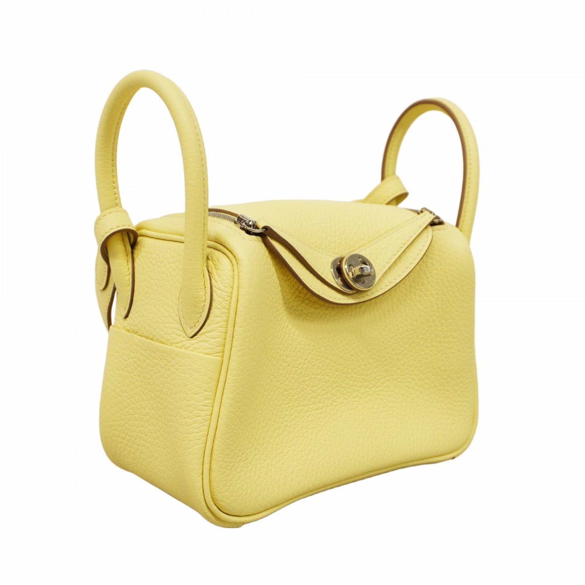 Hermes Shoulder Bag Lindy Taurillon Clemence Jaune Milton W Engraved Ladies