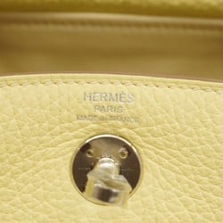 Hermes Shoulder Bag Lindy Taurillon Clemence Jaune Milton W Engraved Ladies