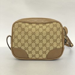 Gucci Shoulder Bag GG Canvas 449413 Brown Women's