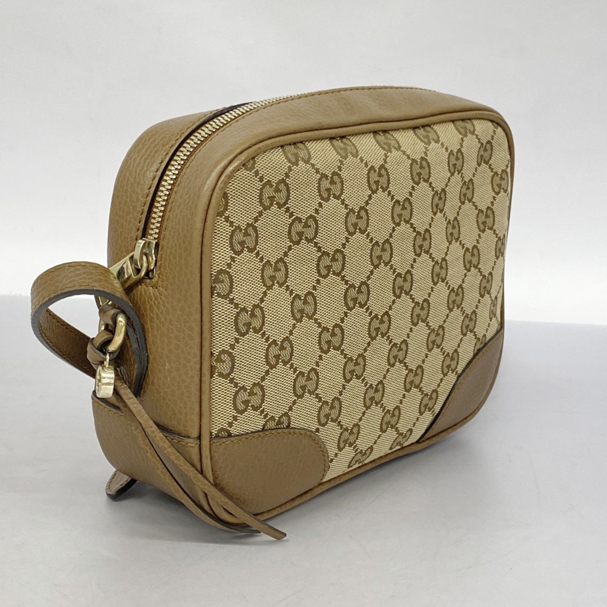 Gucci Shoulder Bag GG Canvas 449413 Brown Women's