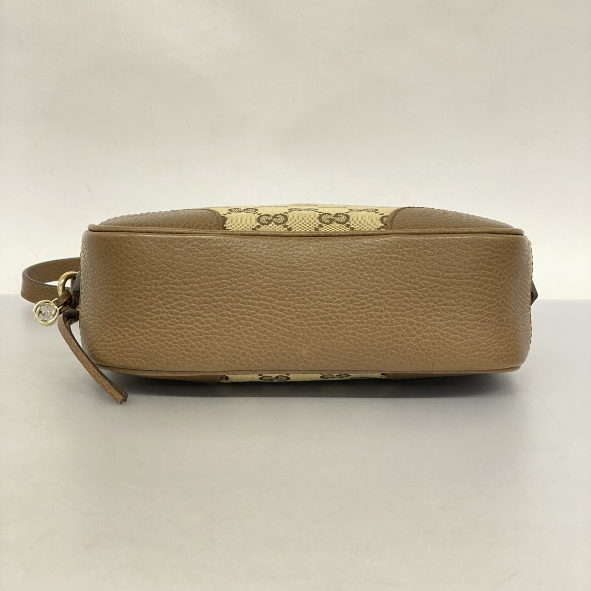 Gucci Shoulder Bag GG Canvas 449413 Brown Women's