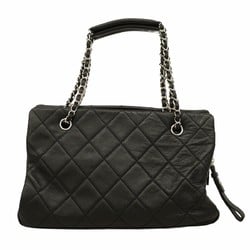 Chanel Shoulder Bag Matelasse Caviar Skin Black Women's