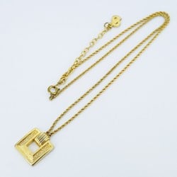 Christian Dior Necklace Square GP Plated Gold Ladies