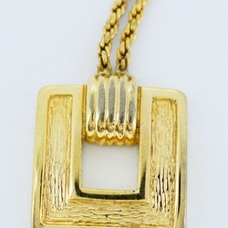 Christian Dior Necklace Square GP Plated Gold Ladies