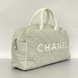 Chanel handbag sport canvas white grey ladies