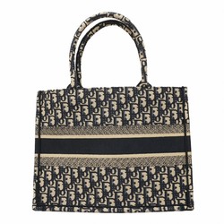 Christian Dior Tote Bag Trotter Canvas Navy Beige Women's