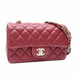 Chanel Chain Shoulder Bag Matelasse Women's Bordeaux Lambskin Coco Mark A2236122