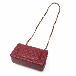 Chanel Chain Shoulder Bag Matelasse Women's Bordeaux Lambskin Coco Mark A2236122