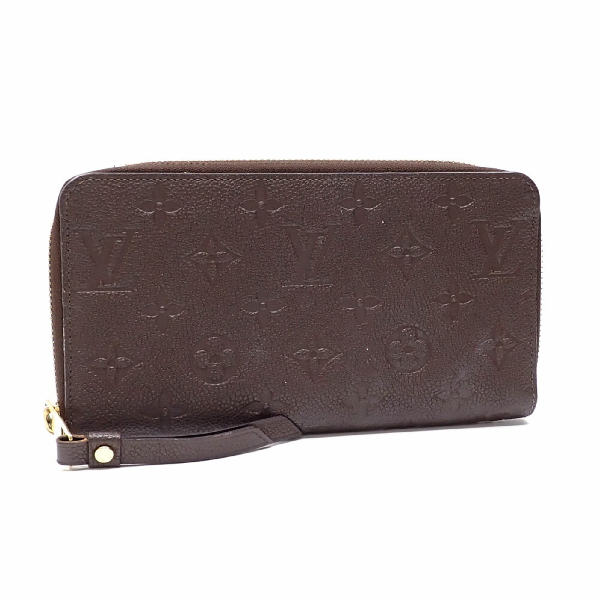 Louis Vuitton Round Long Wallet Monogram Empreinte Portefeuille Secret Women's M60387 Tail Brown Bi-fold 043266