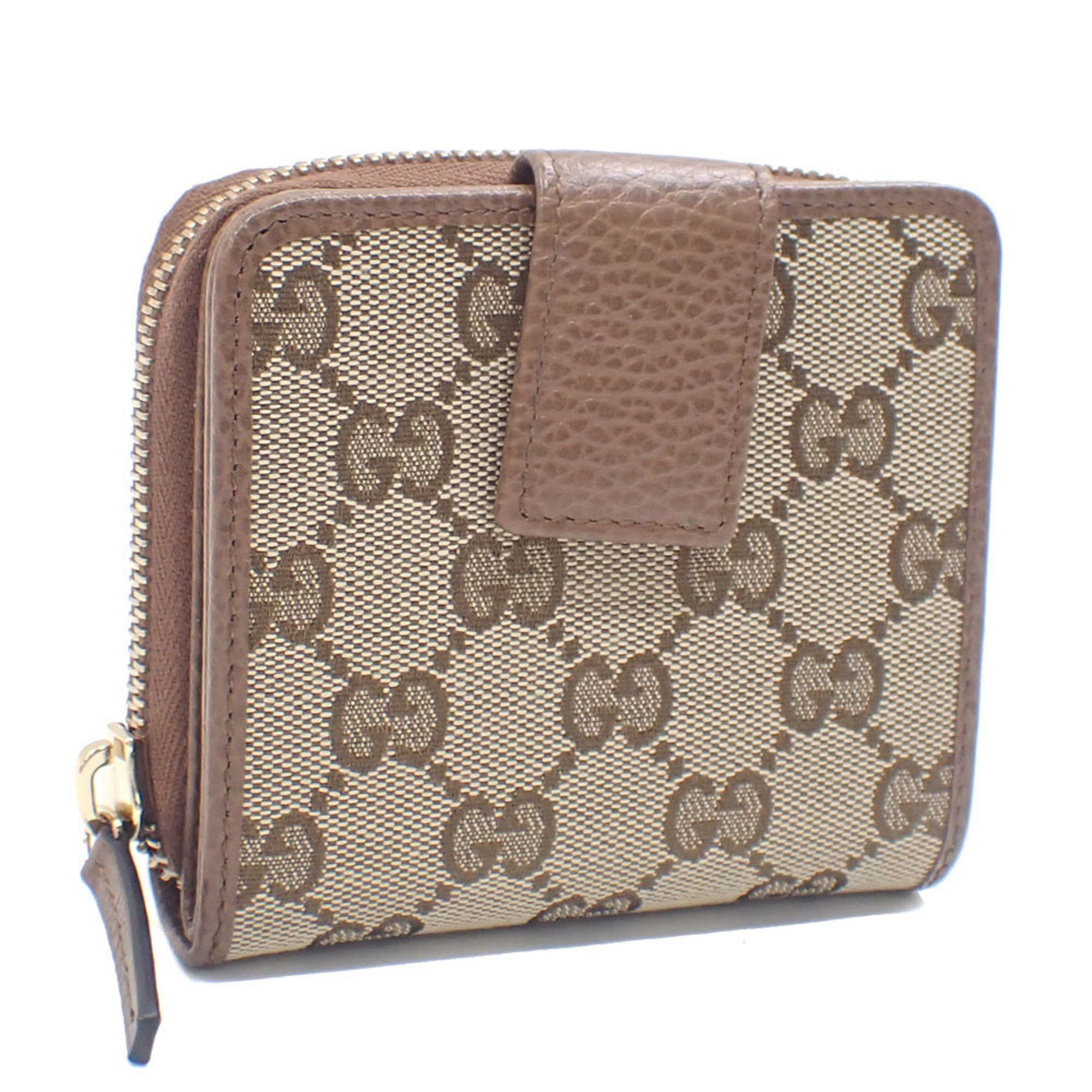 Gucci Bi-fold Wallet for Women Brown Beige GG Canvas Leather 346056 A6048819