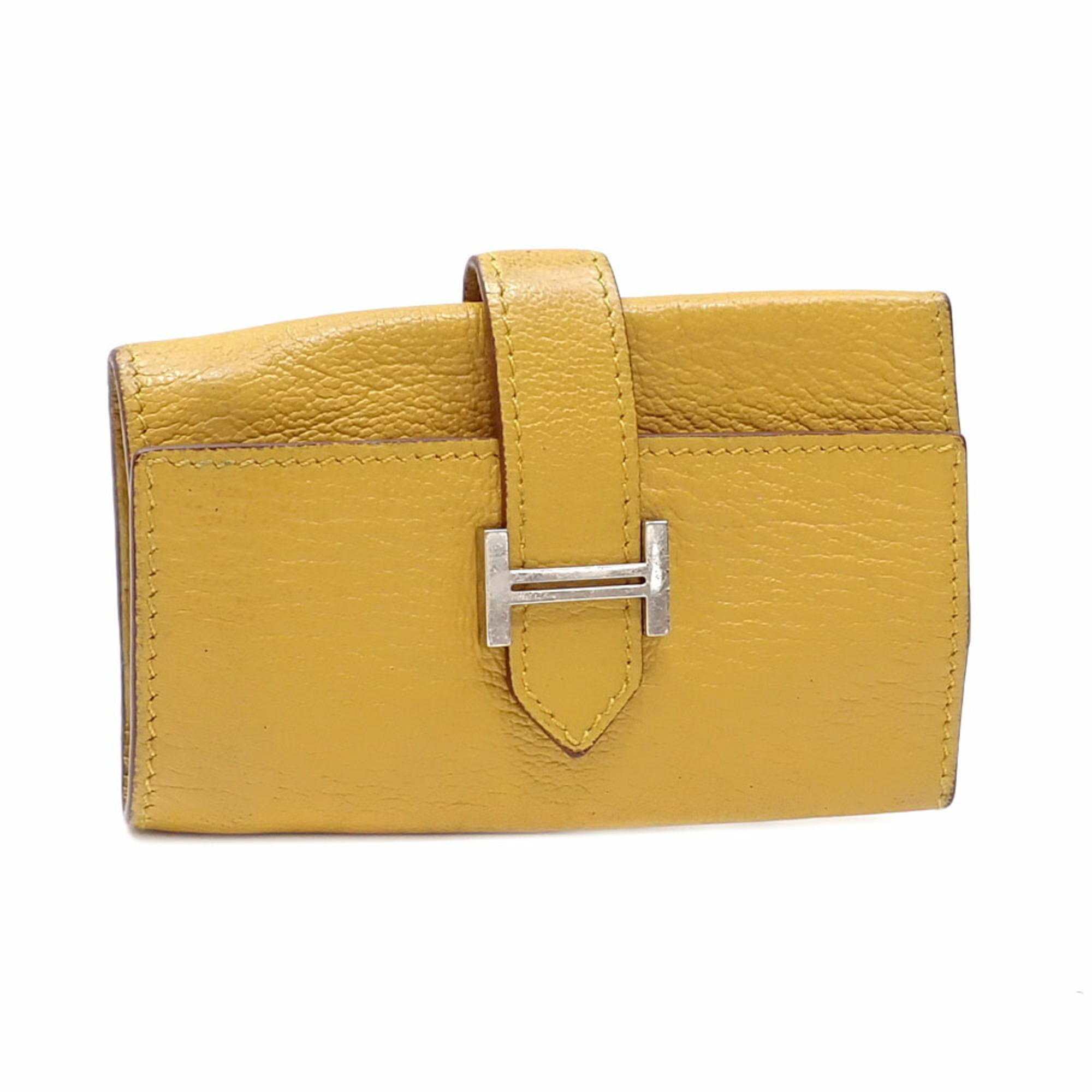 Hermes Bearn 4-ring key case for women, yellow leather, C stamp, made around 2018, HERMES holder, A2236255