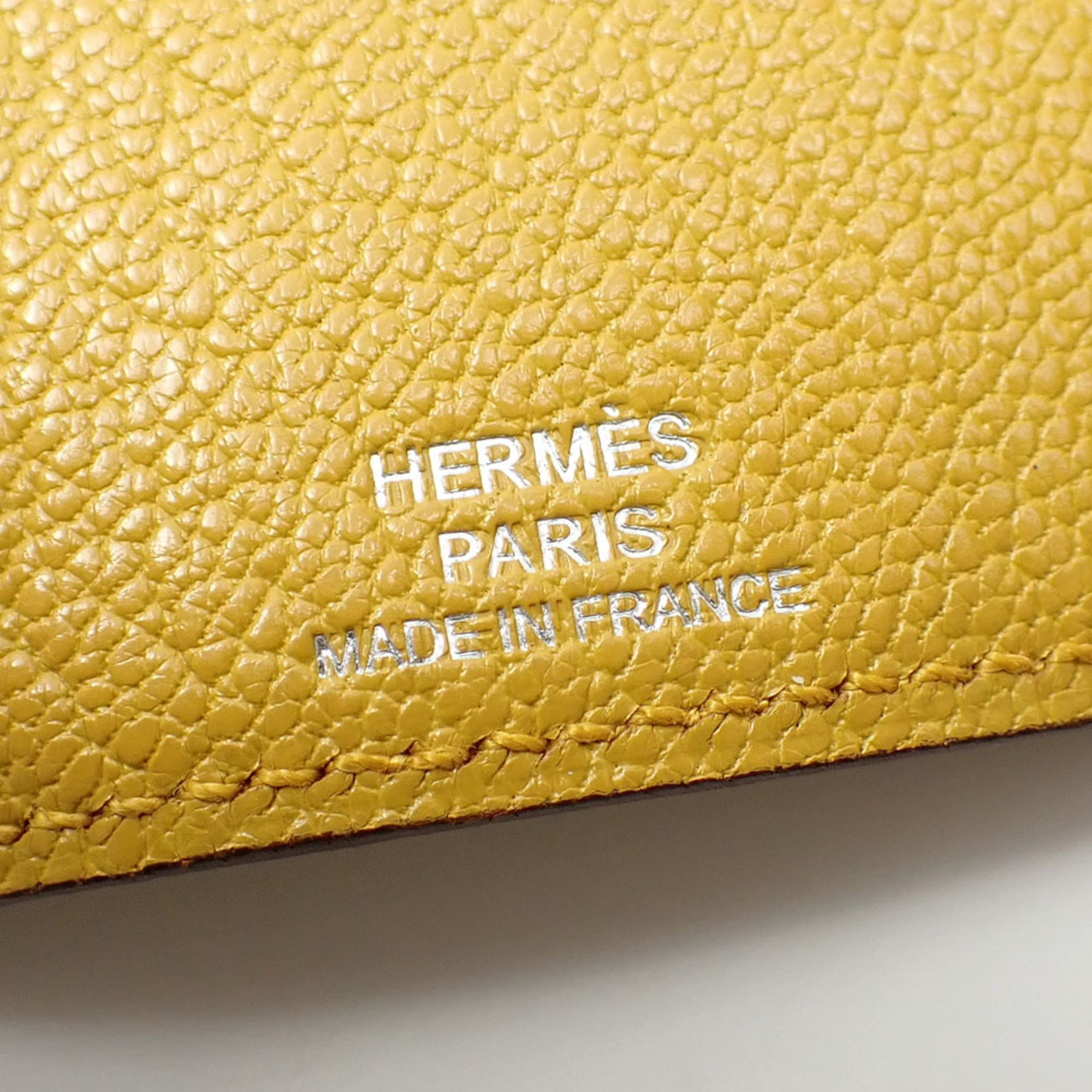 Hermes Bearn 4-ring key case for women, yellow leather, C stamp, made around 2018, HERMES holder, A2236255