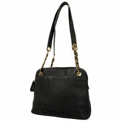 Chanel Shoulder Bag Caviar Skin Black Women's