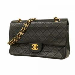 Chanel Shoulder Bag Matelasse Lambskin Black Women's