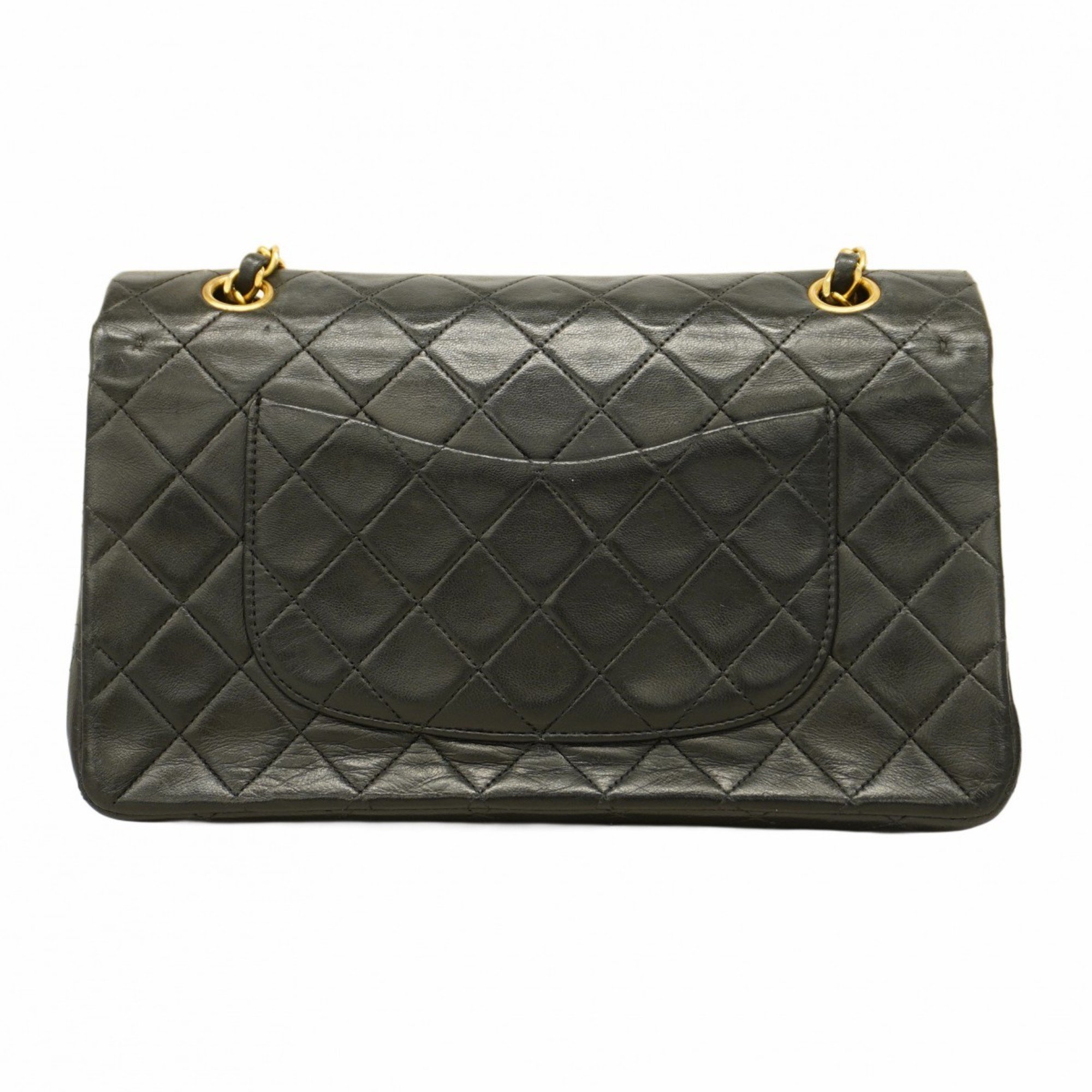 Chanel Shoulder Bag Matelasse Lambskin Black Women's